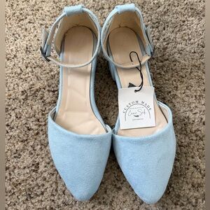 Custom Made Blue Suede Heels from Turkey